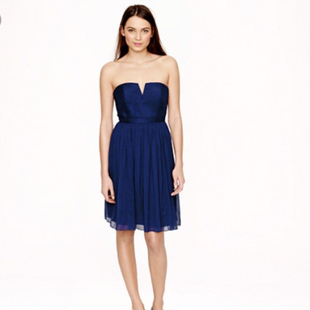 Navy Blue Strapless dress
