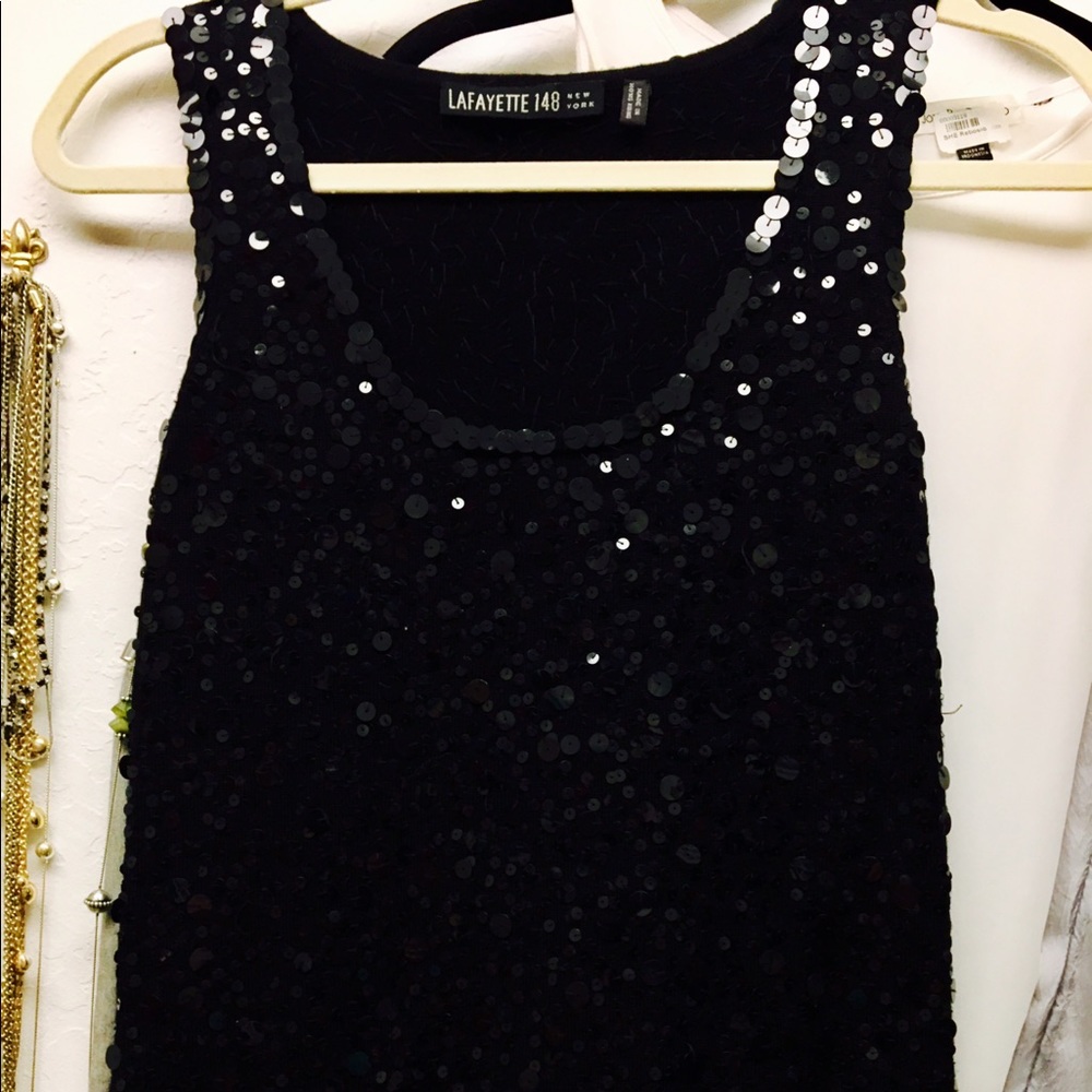 Fully sequined Lafayette 148 New York sweater.
