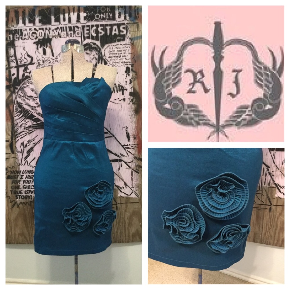 Romeo&Juliet Couture Strapless Dress Floral Detail