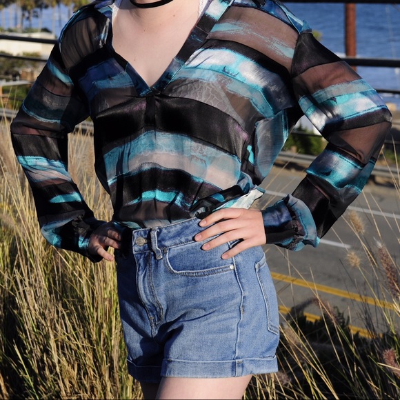 Teal Rory Beca Collared Top - Picture 2 of 4