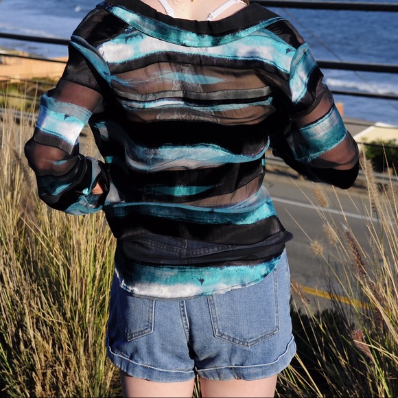 Teal Rory Beca Collared Top - Picture 3 of 4