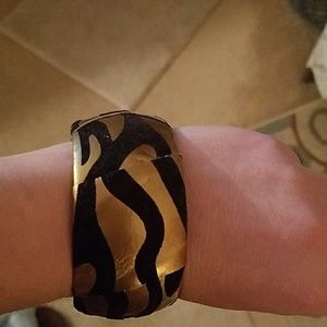 Black and Gold Print Bracelet
