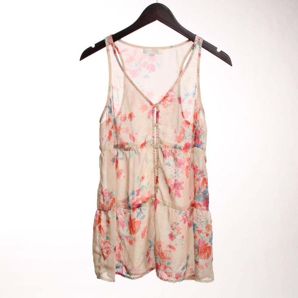 Love Fire See Through Floral Tank