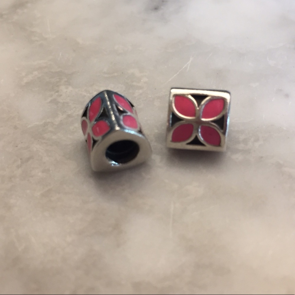 Hot Pink Inlay Pandora Bead