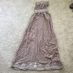 Strapless brown maxi sundress