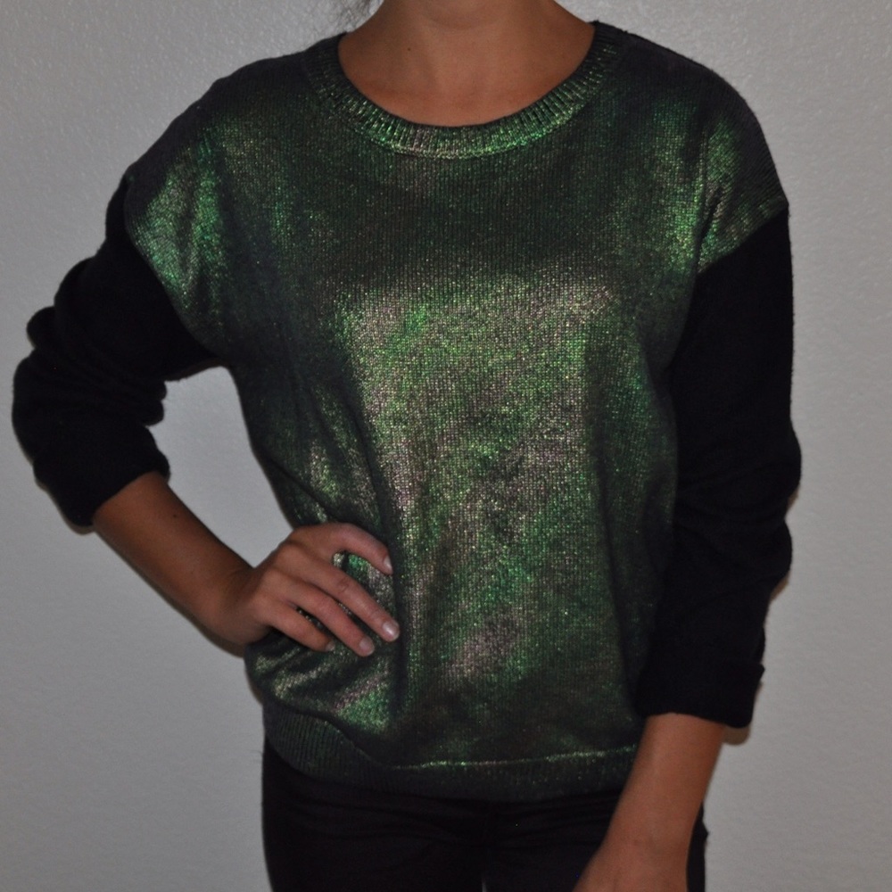 Metallic Green/Gold Sweater