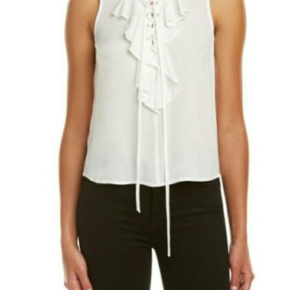 Lace-up Ruffle Front Top - Picture 2 of 3