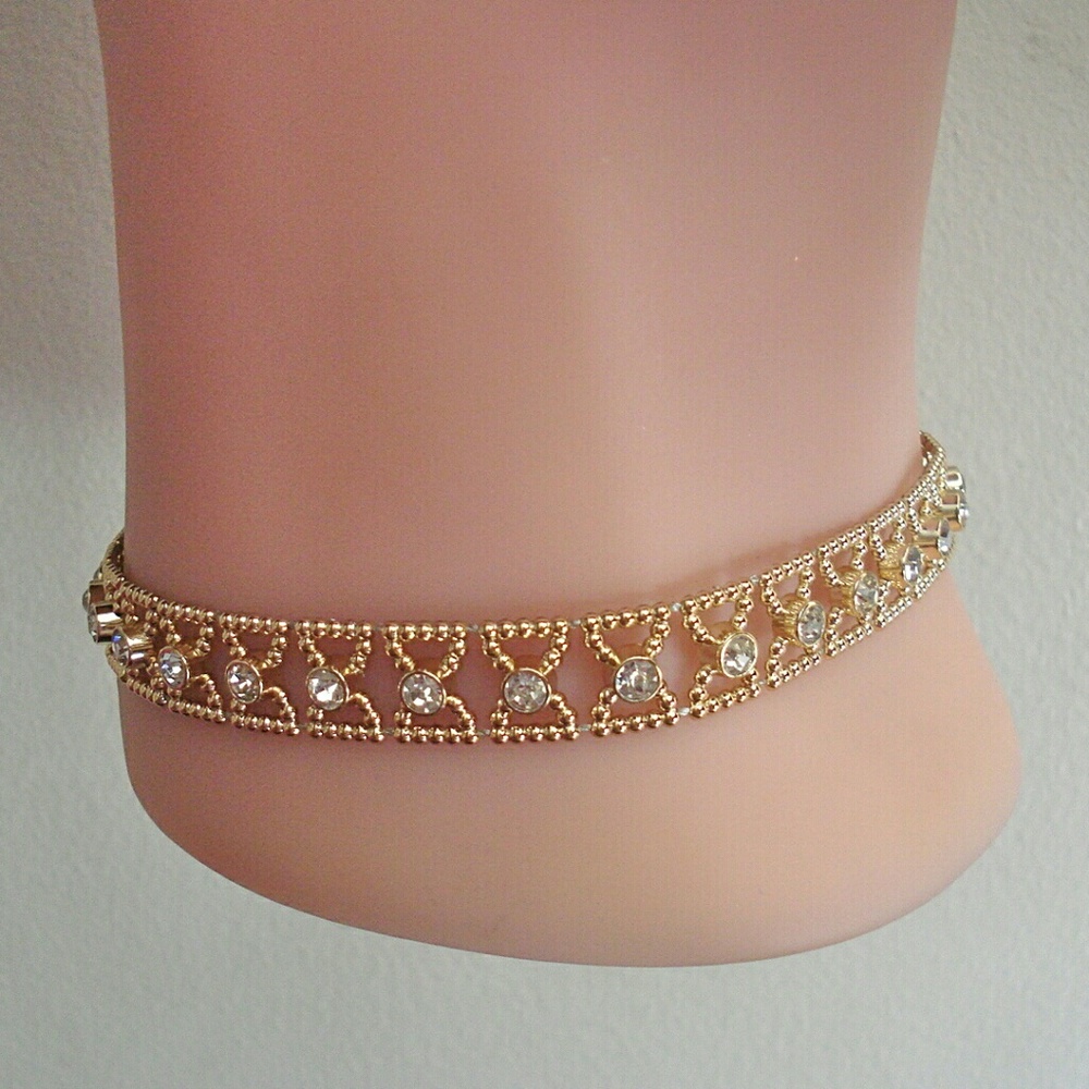 Gold Crystal Rhinestone Choker - Picture 8 of 8