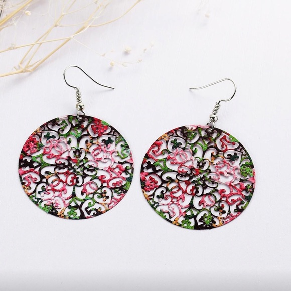Violet507 Jewelry - Filigree Multi Color Stamping Earrings