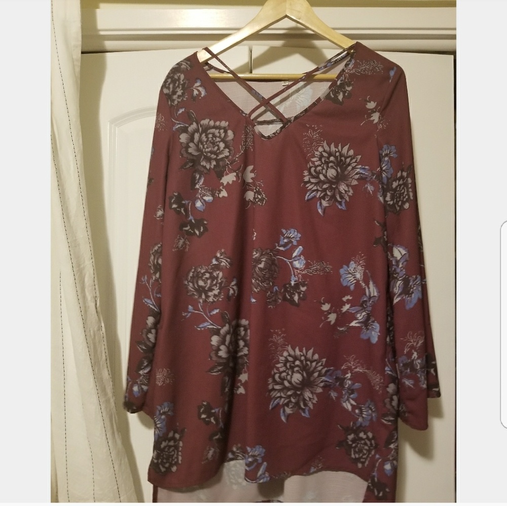 SheIn Maroon floral dress