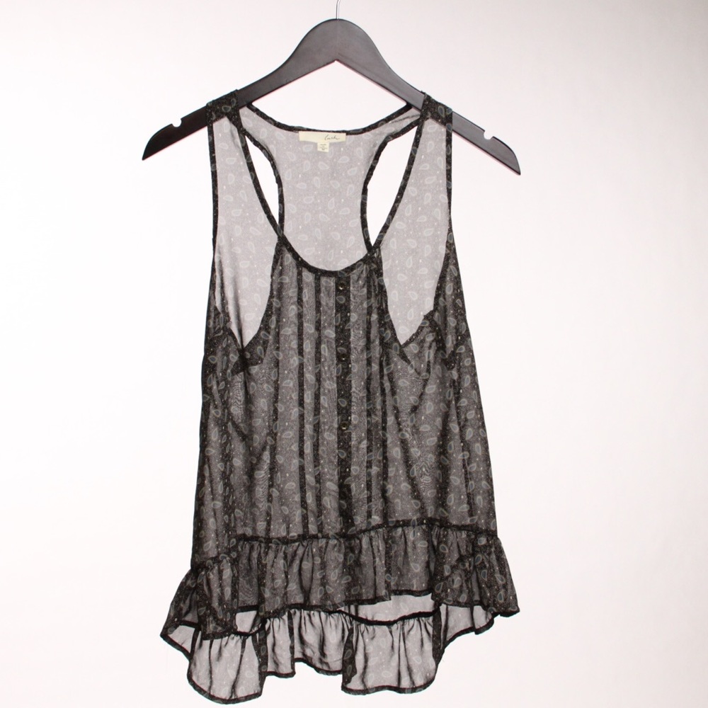 Lush See Through Pattern Tank Top