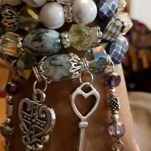 SOLD Lovely bracelets white marble hint of gray