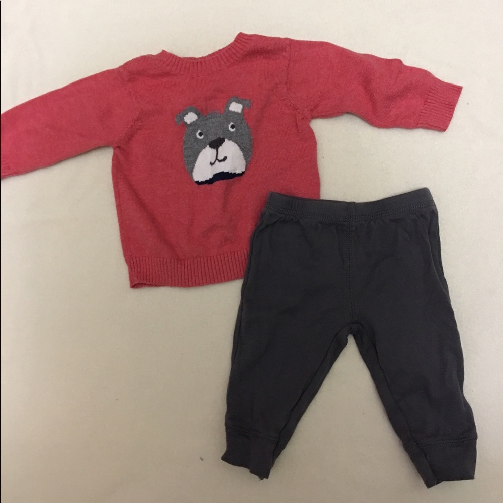 Dog sweater baby outfit