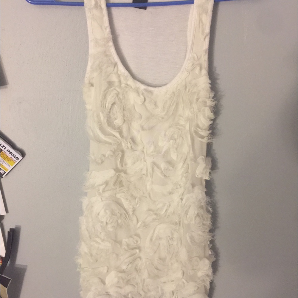 Fluffy white  tank top