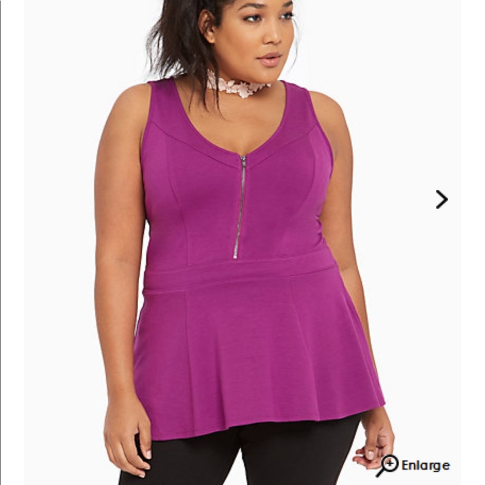 NWT TORRID Zip Front Peplum Tank Top
