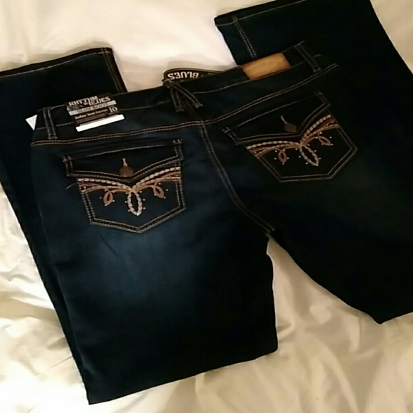 52 off Rhythm in Blues Denim Rhythm in Blues Slim Bootcut Deco Pocket Jeans from