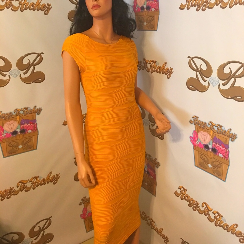 Vintage mustard tube dress