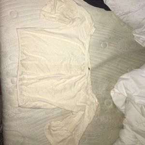 Off the shoulder off white blouse