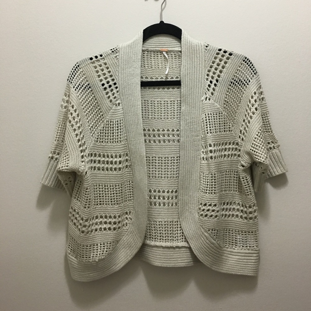 Free people crochet beige cardigan