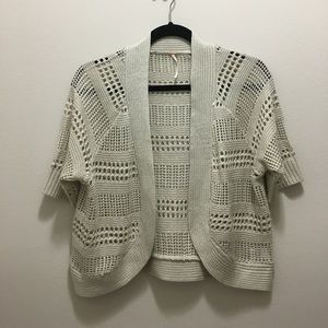 Free people crochet beige cardigan