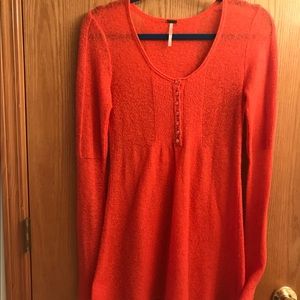 Soft orange Free People long sweater xs