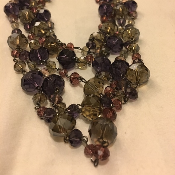 NWOT Purple/Gray Multi-Layered Fashion Necklace - Picture 2 of 2