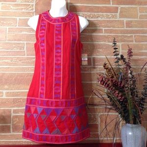 Rachel Roy dress, sleeveless high-neck embroidered