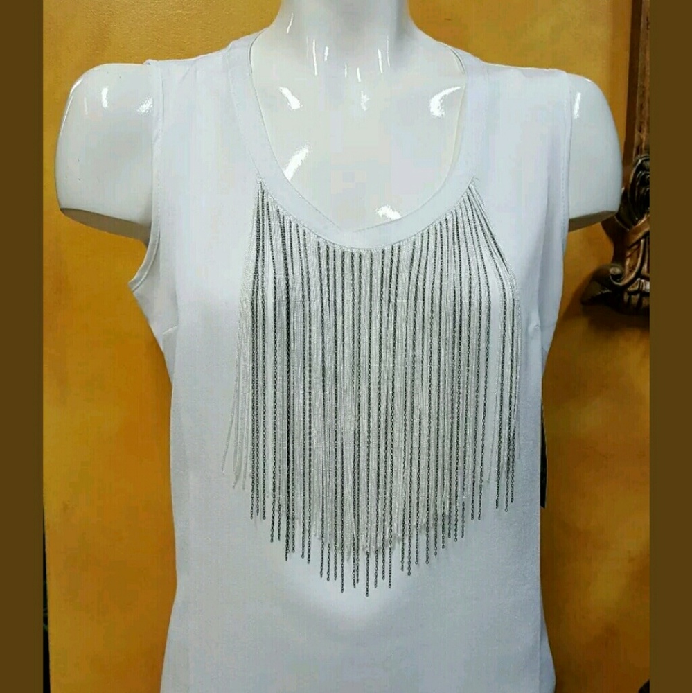 Cute Fringe and Chains Tank
