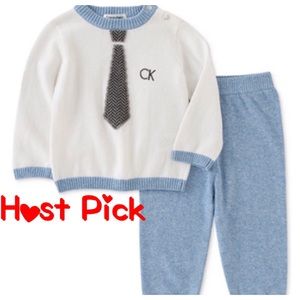 🔥SALE🔥Calvin Klein 2-Pc. Tie Sweater & Pants Set