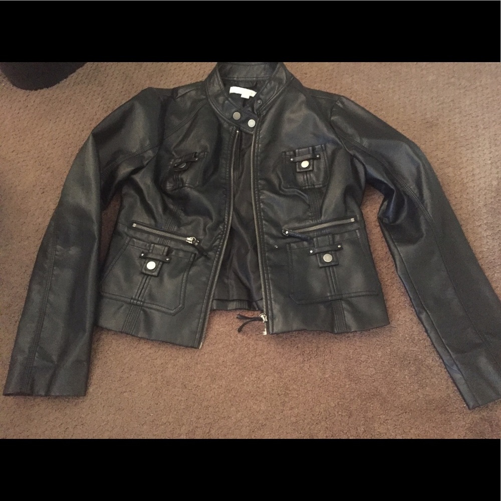 Black faux leather jacket. Never used! NY&Co