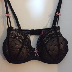 Sexy black lace bra by Betsy Johnson