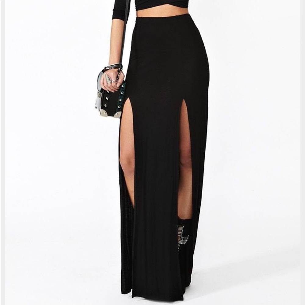 Black Maxi Skirt w/ Two Slits