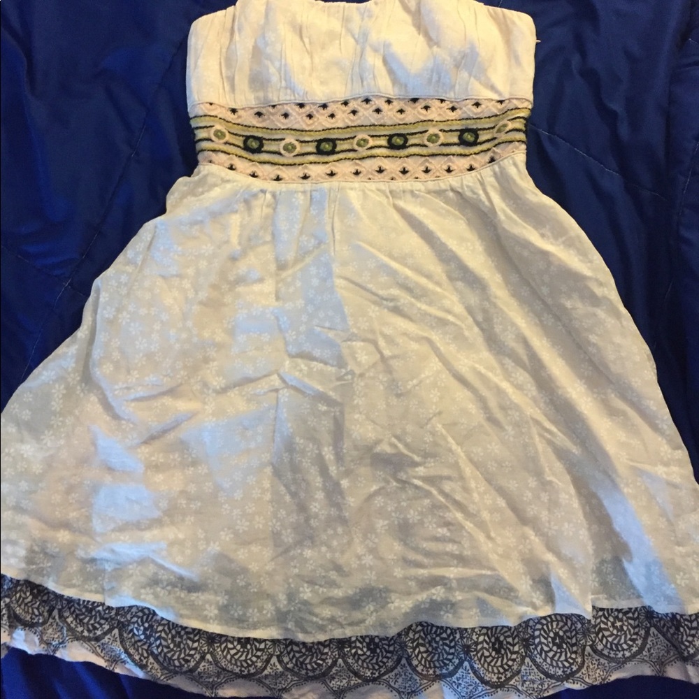 Free People Light Pink embroidered Strapless Dress