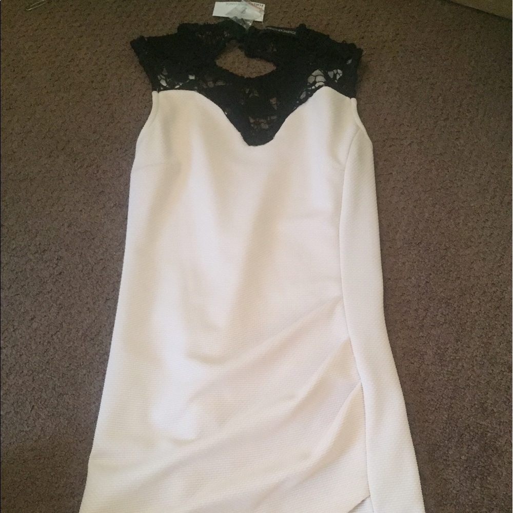 Cream & Black Lace Dress NWT