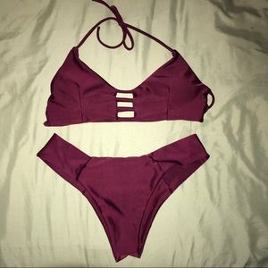 Burgundy bikini