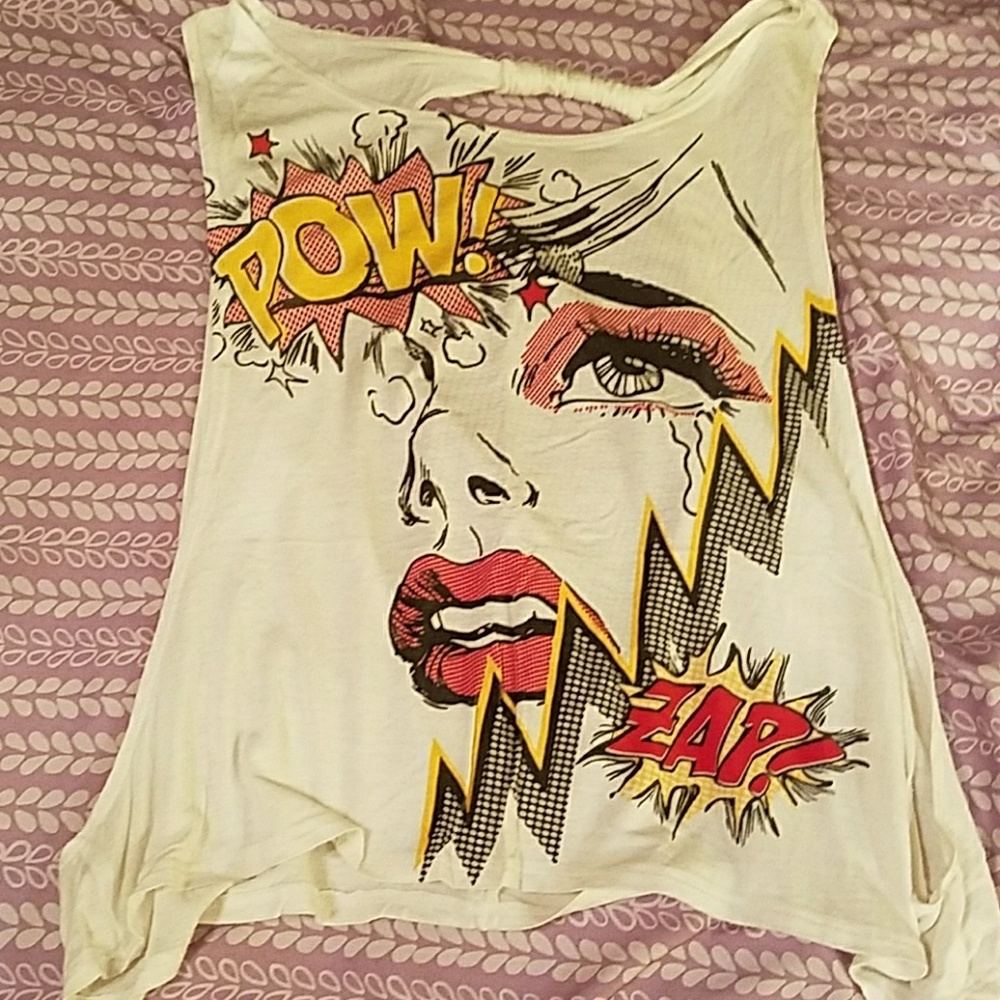Pop art open back muscle tee