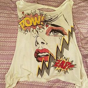 Pop art open back muscle tee