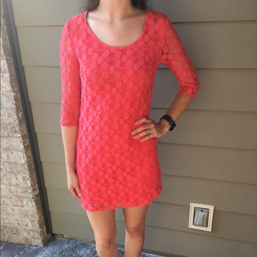 Francesca's Red Lace Mini Dress