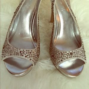 Aldo rhinestone Peep Toe heels size 9.5