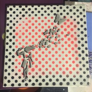 Banksy pop art spray painted decor