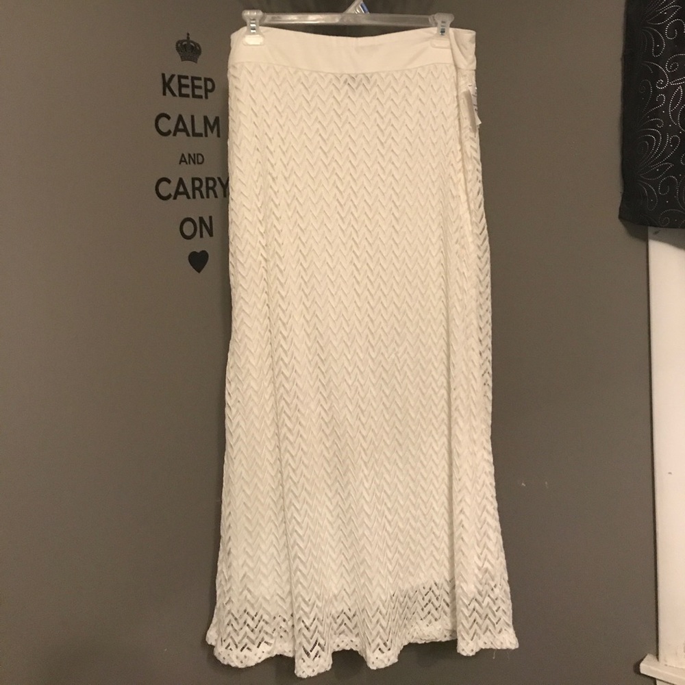 Ivory Maxi Lace Skirt