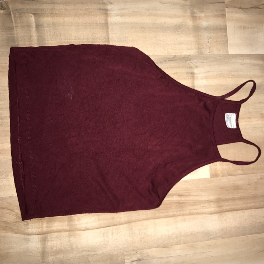 Maroon high neck Tank