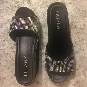 Bling Platform Slide Sandals Size 8 1/2