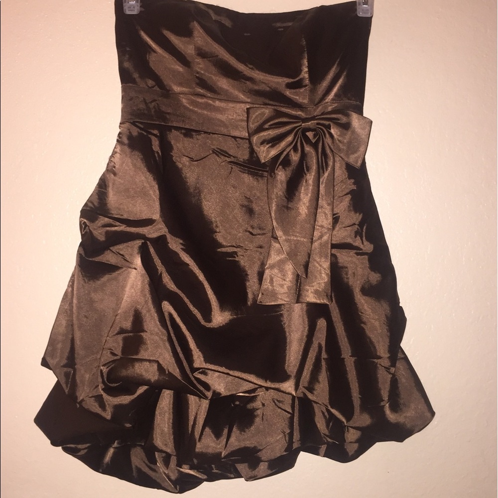 Only worn once brown mini formal dress