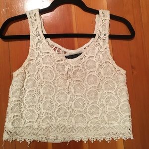 Lace white crop top