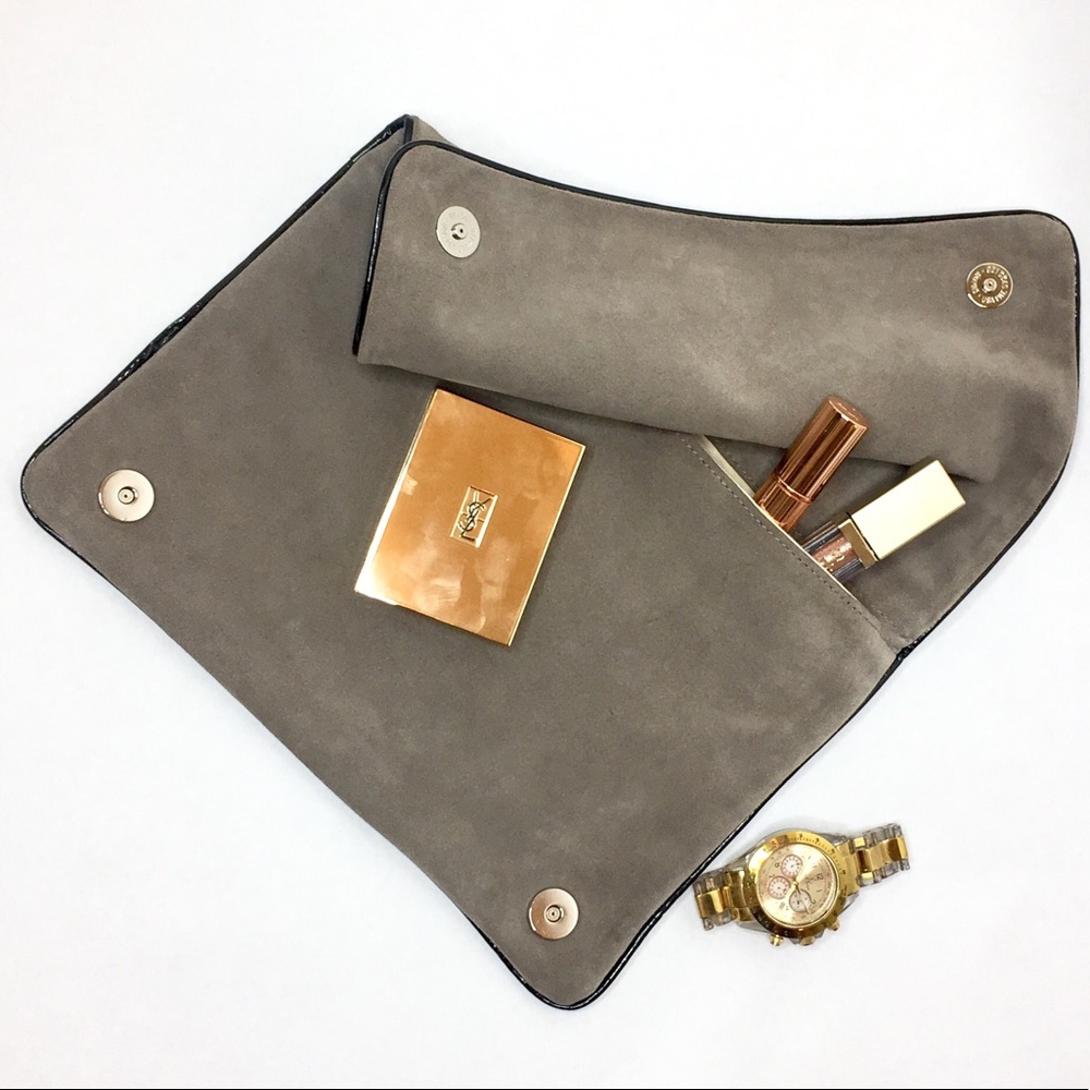 Clare Vivier for Theory Leather Suede Clutch