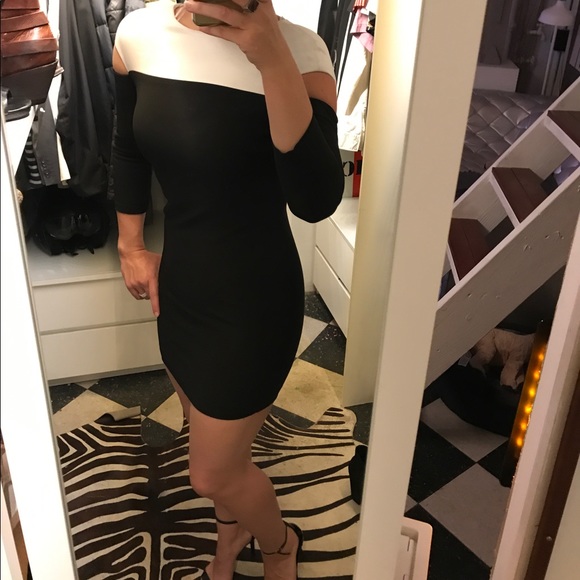 *Sold* Zara cold shoulder white/black dress. NWOT - Picture 2 of 7