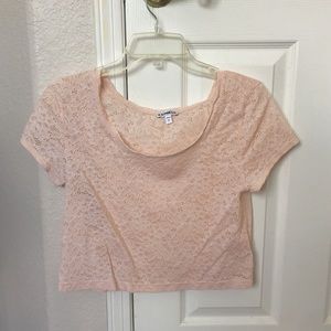 Pink crochet crop top