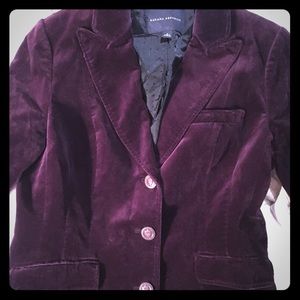 Purple velvet blazer Banana Republic