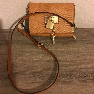 Brown faux leather cross body